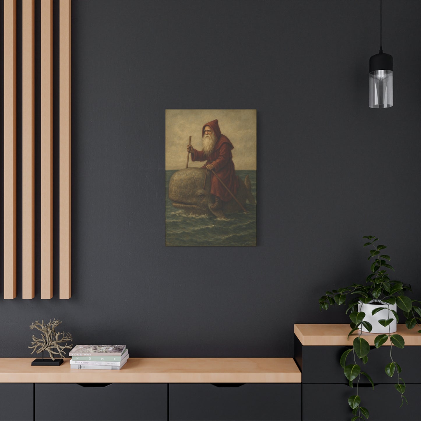 Whimsical Whale Art Canvas Print