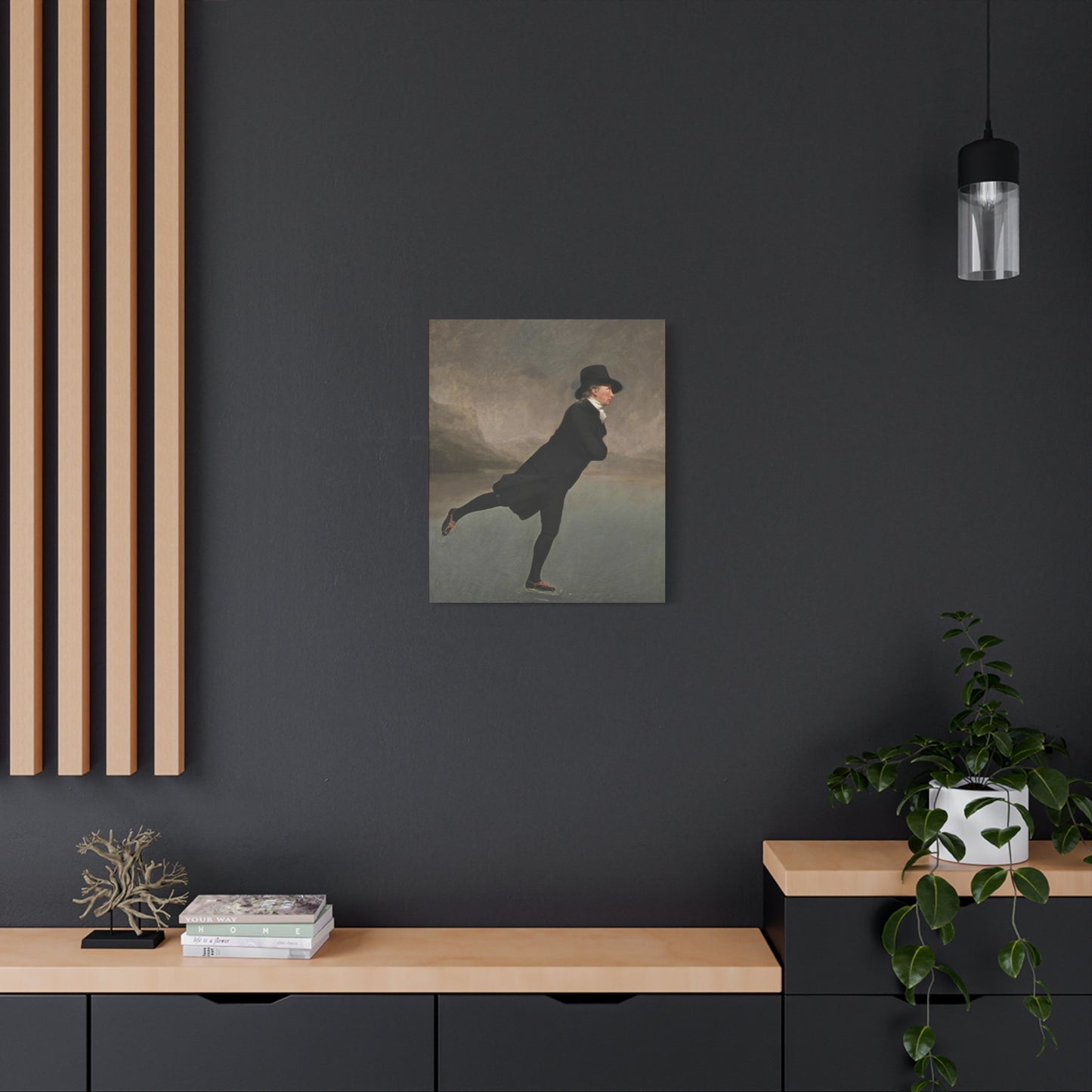 The Skating Reverend Vintage Ice Skating Canvas Wall Art – Classic Home Decor for Winter Lovers