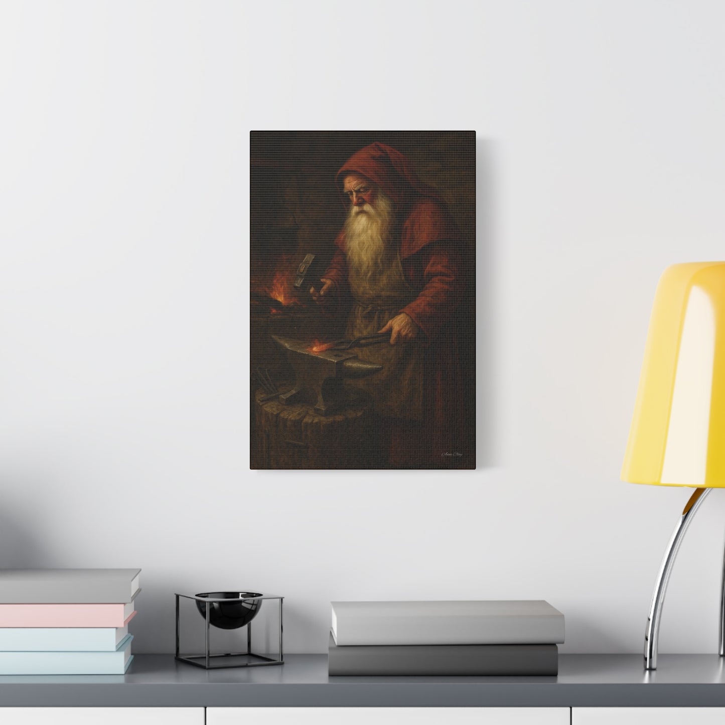 Artistic Canvas Wall Art -  Blacksmith Santa