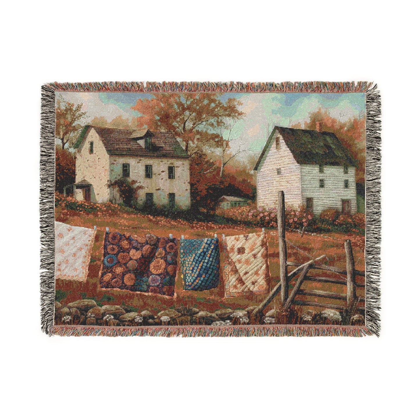 Rustic Farmhouse Woven Blanket | Cozy Decorative Throw for Home Décor
