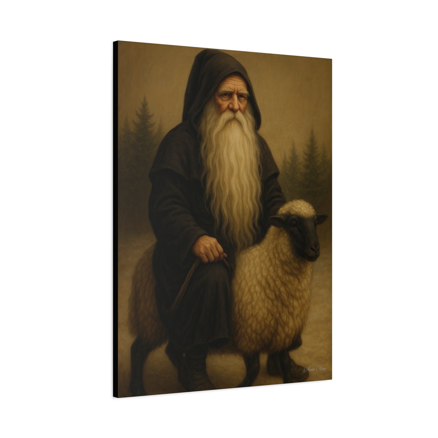 Elderly Shepherd Canvas Wall Art