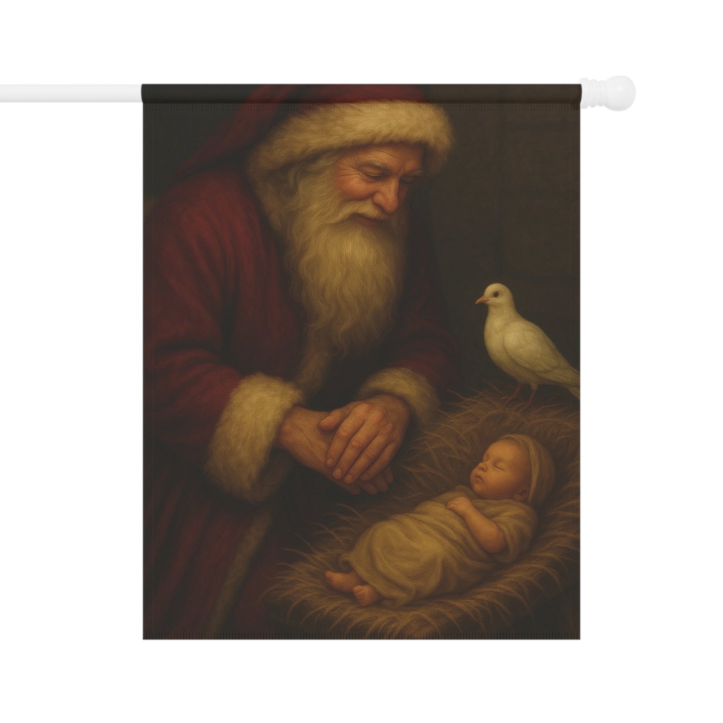 Christmas Garden & House Banner - Santa and Nativity Scene Decoration