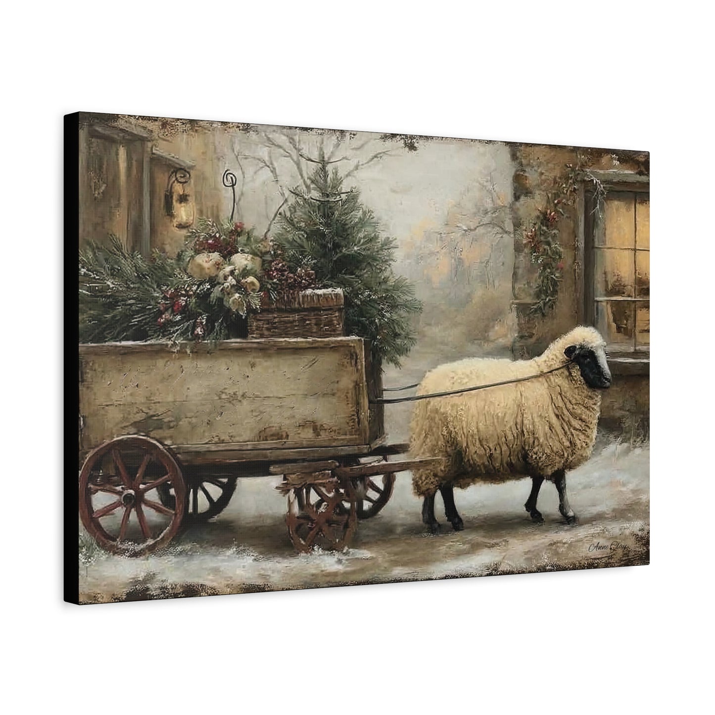 Rustic Sheep Canvas Wall Art