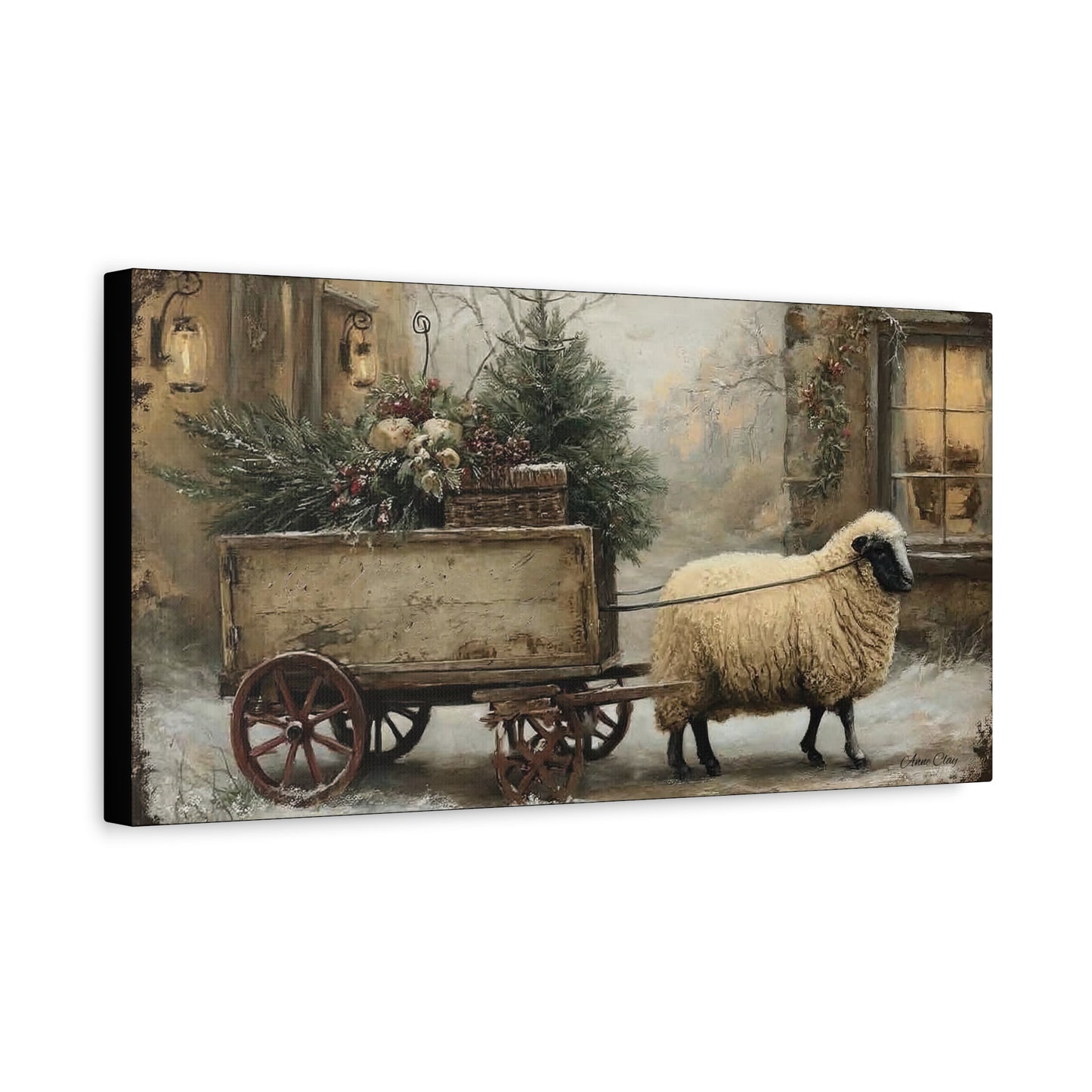 Rustic Sheep Canvas Wall Art