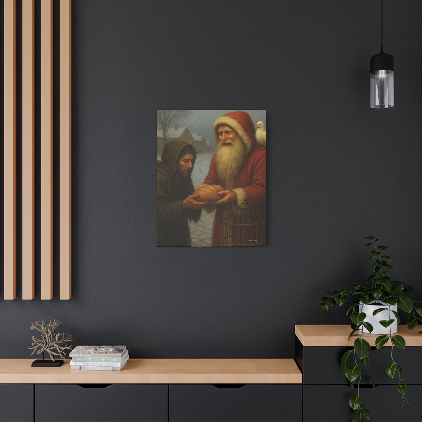 Sharing is Caring Santa Christmas Spirit Canvas Art