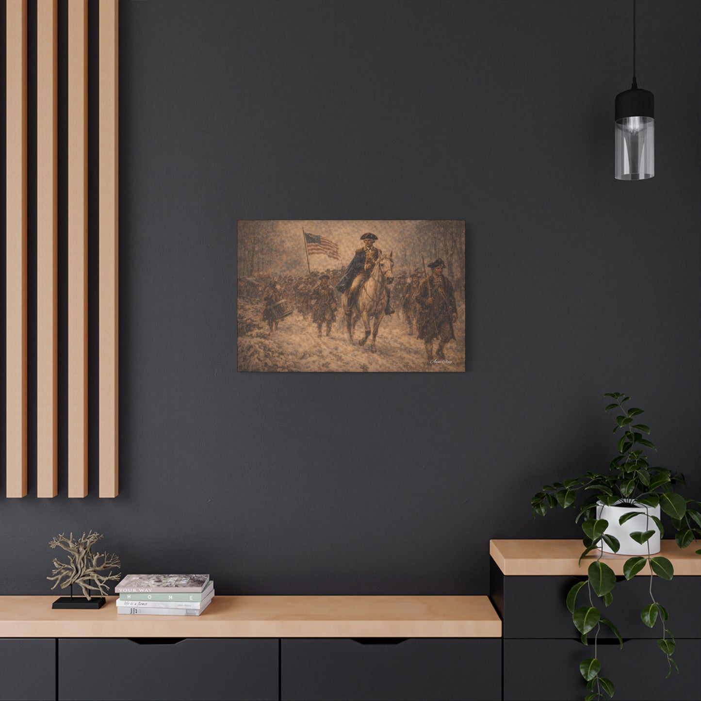George Washington Revolutionary War Canvas Print — Historic American Flag Wall Art