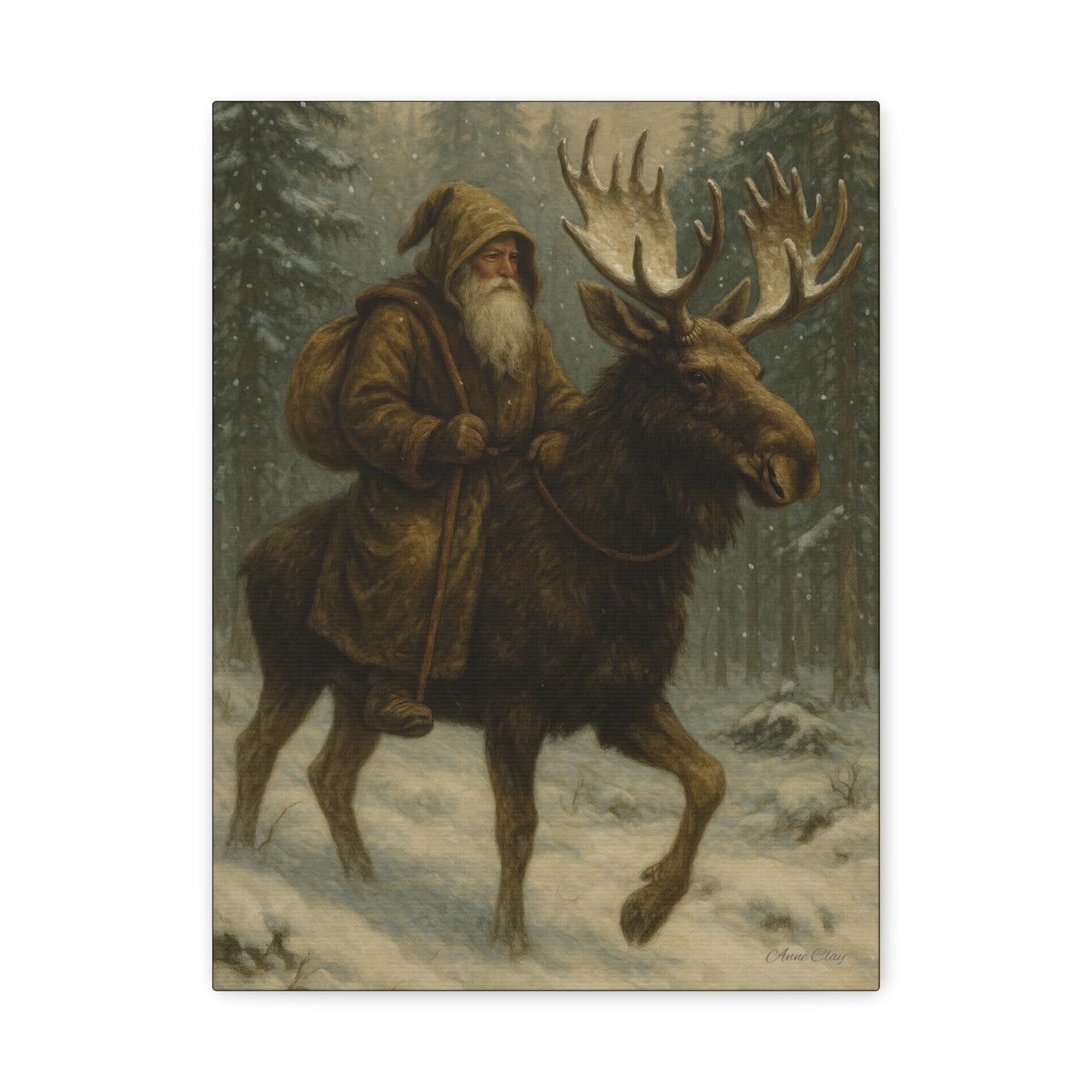 Rustic Moose Canvas Art Print
