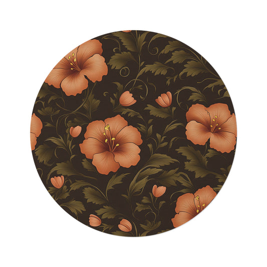 Vintage Floral Round Rug -Bellewood Collection, Bluebells and Buttercream