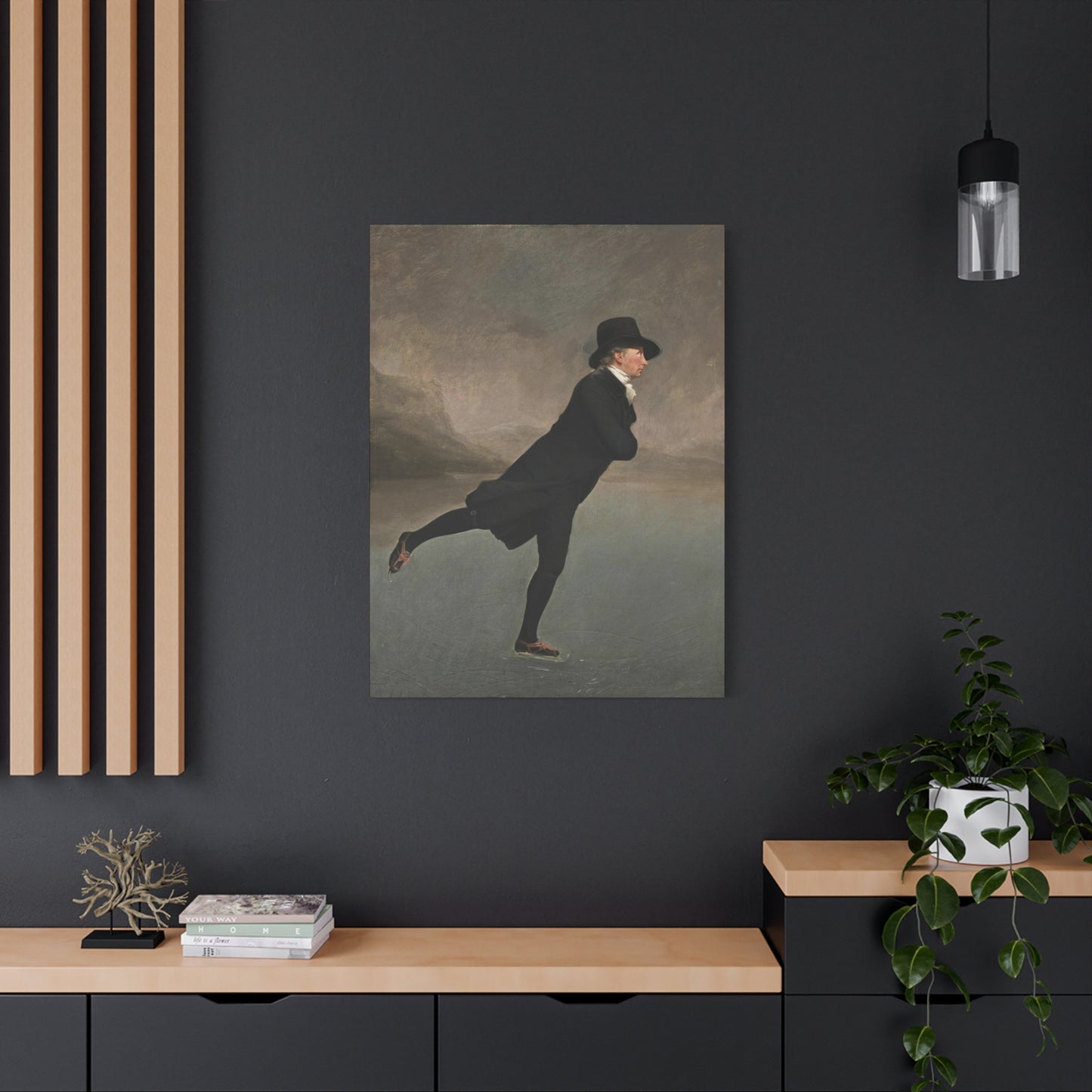 The Skating Reverend Vintage Ice Skating Canvas Wall Art – Classic Home Decor for Winter Lovers