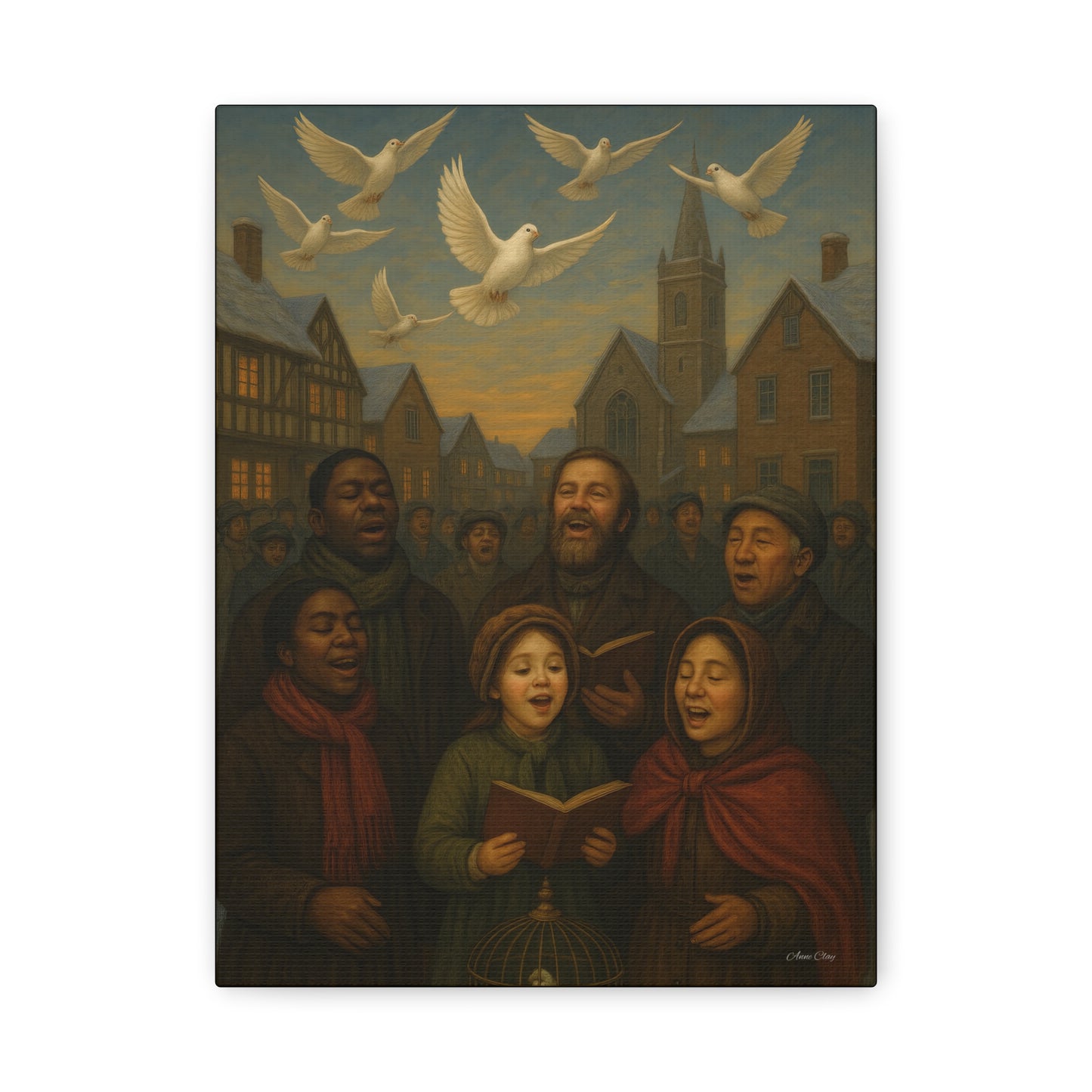 Peace on Earth Good Will Toward All People Inspirational Canvas Art: 'Peaceful Hymn' Stretched Print