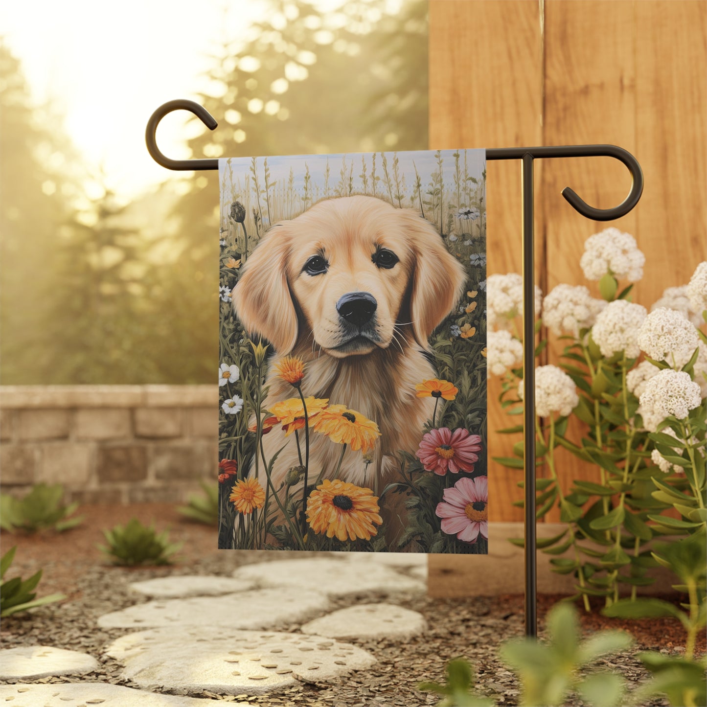Golden Retriever Puppy Garden & House Banner