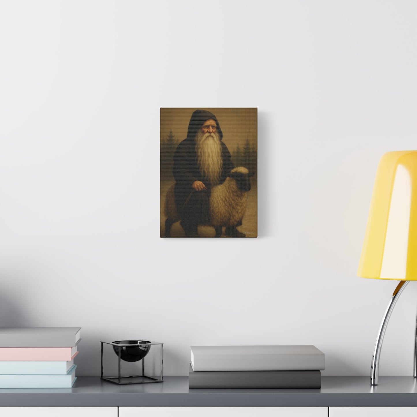 Elderly Shepherd Canvas Wall Art