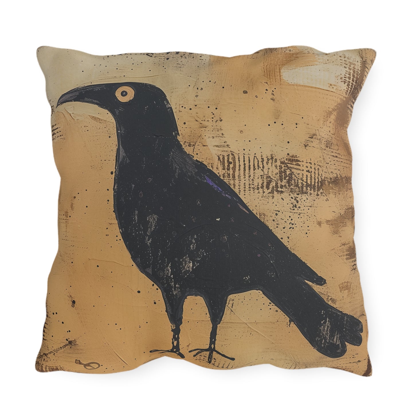 Artistic Outdoor Pillows | Black Bird Design, Garden Decor, Patio Accessories,