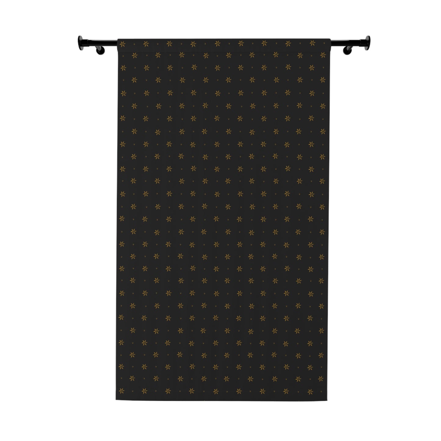 Mustard Petals on Black Window Curtains (1 Piece)