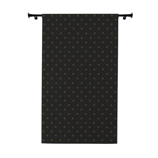 Mustard Petals on Black Window Curtains (1 Piece)