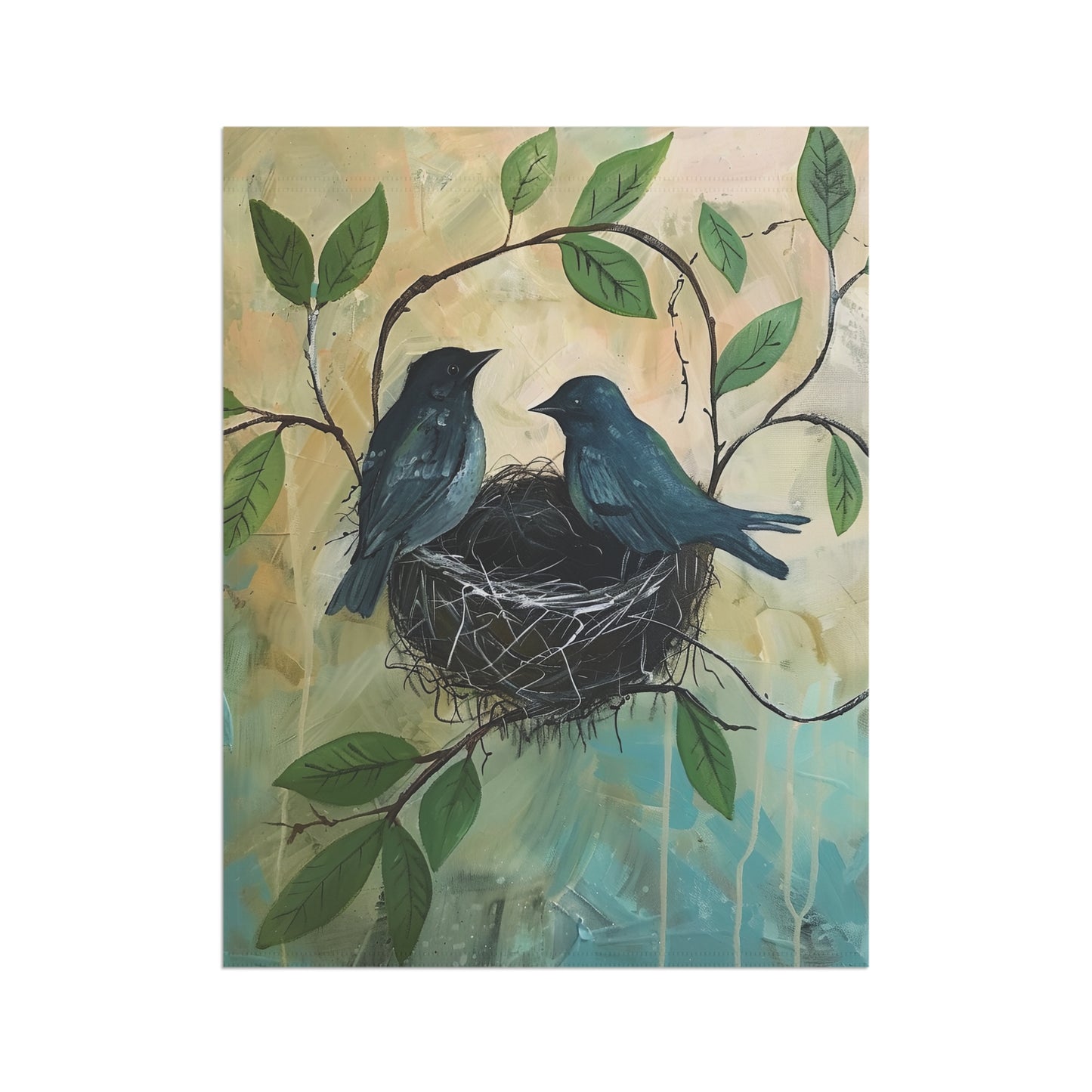 Birds in a Nest Garden & House Banner