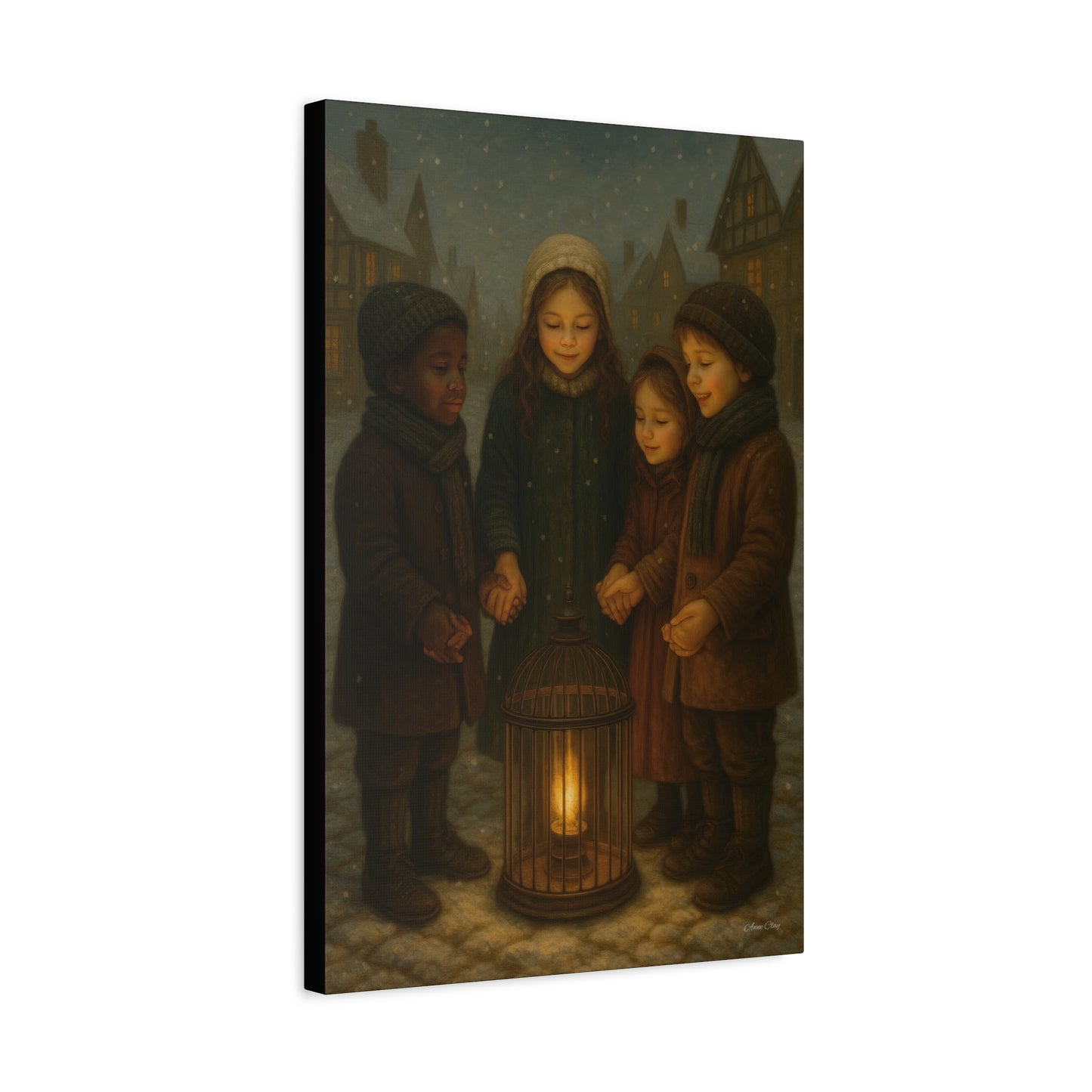 United We Stand Winter Scene Canvas Print - Cozy Holiday Decor
