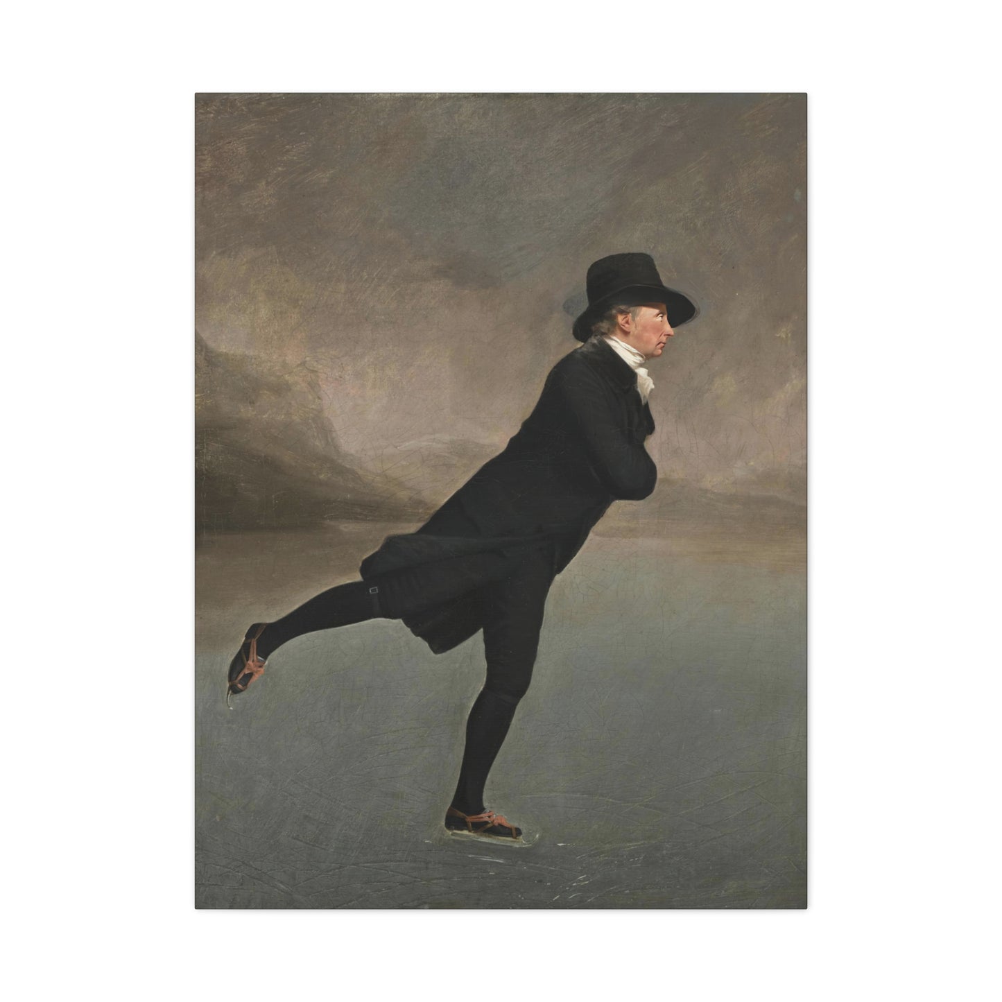 The Skating Reverend Vintage Ice Skating Canvas Wall Art – Classic Home Decor for Winter Lovers
