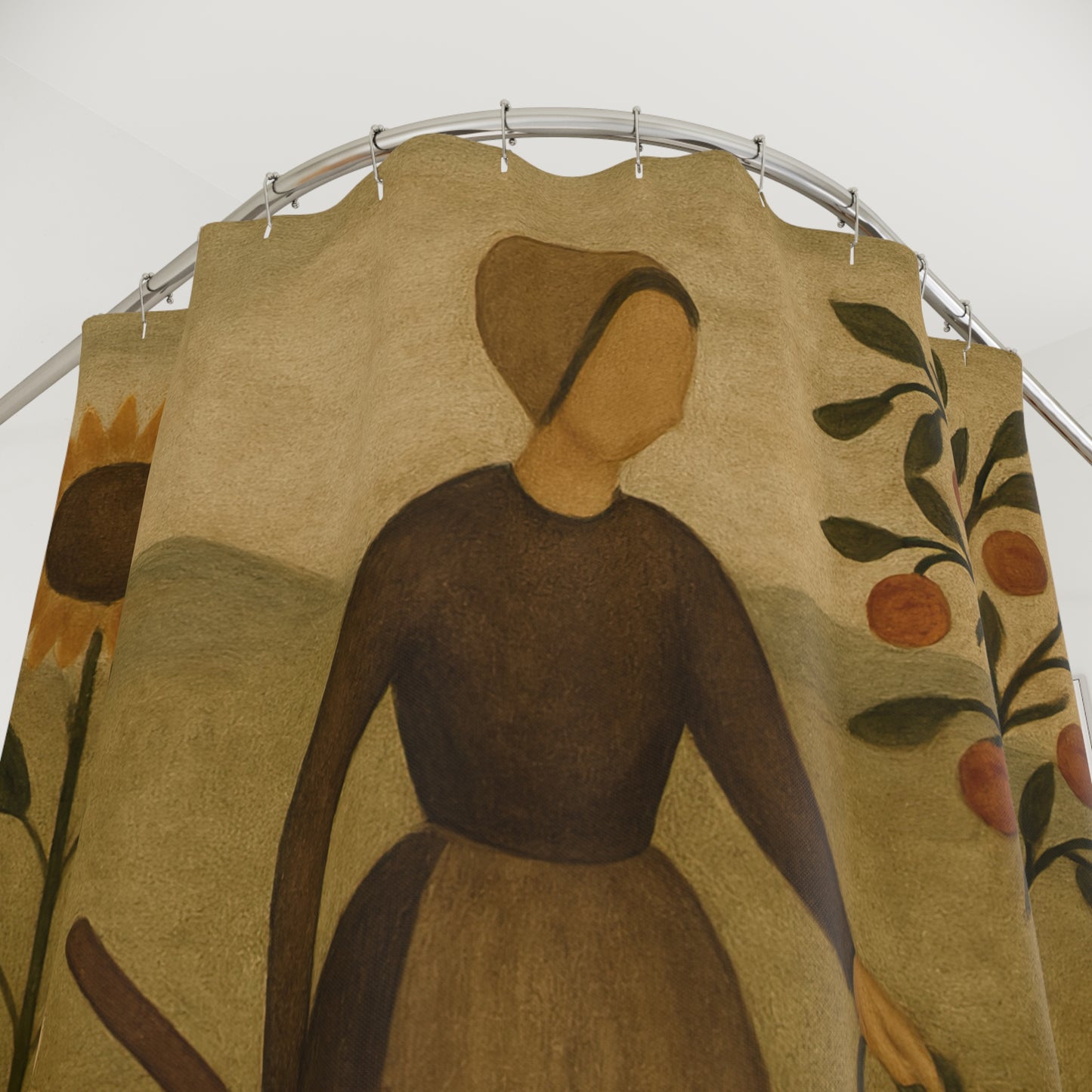 Rustic Garden Shower Curtain, Vintage Farmhouse Decor, Nature-Themed Bathroom, Country Style Home Accent, Unique Gift for Minimalists