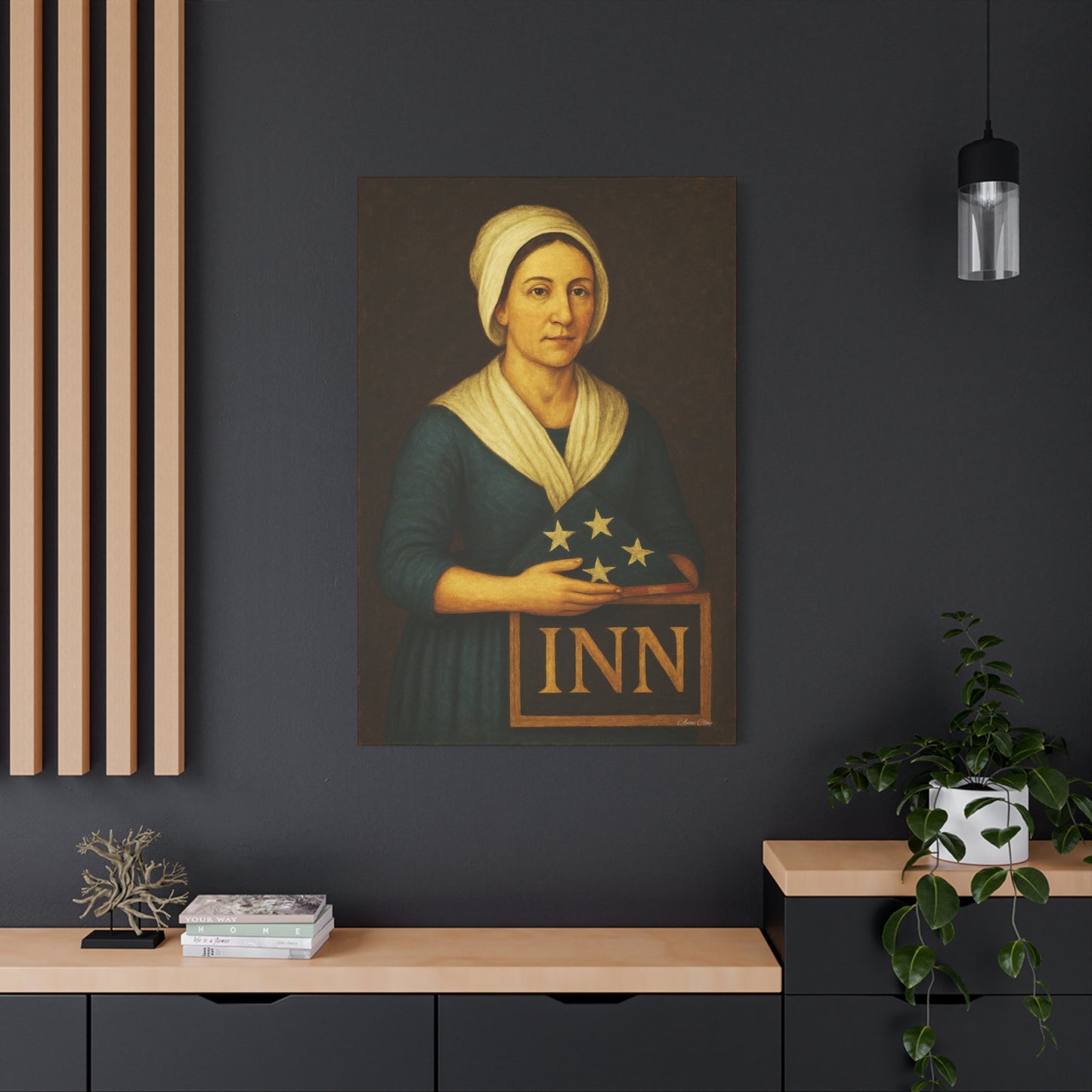 Vintage Inn Canvas Wall Art, Rustic Home Decor, Farmhouse Decoration, Historical Artwork, Gift for History Lovers