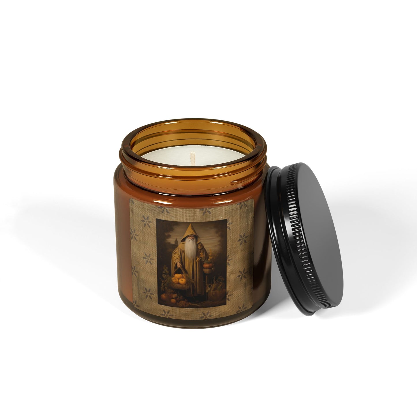 Pumpkin Santa Scented Soy Candle (Multi-Size, Amber Jar)