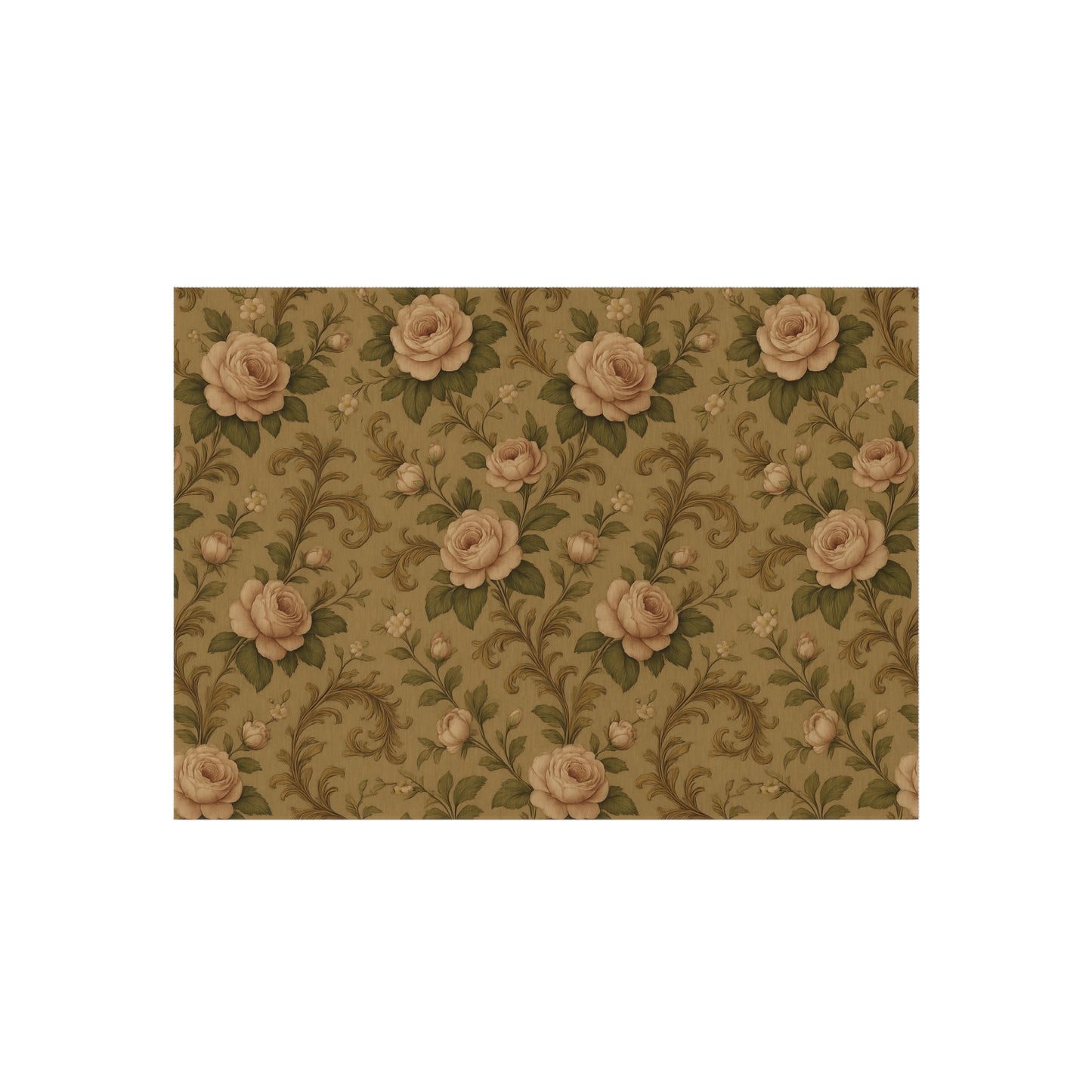 Vintage Floral Outdoor Rug, Boho Patio Mat, Garden Floor Decor, Rustic Outdoor Carpet, Perfect for Picnics & BBQs