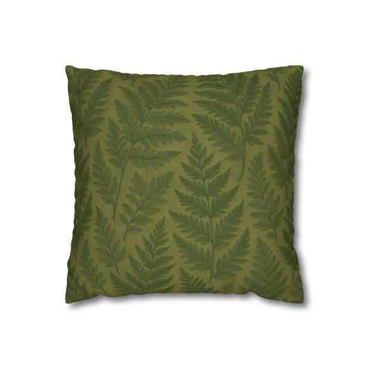 Fern Pattern  Nature-Inspired Accent, Green Leaf Pillowcase, Gifts for Plant Lovers