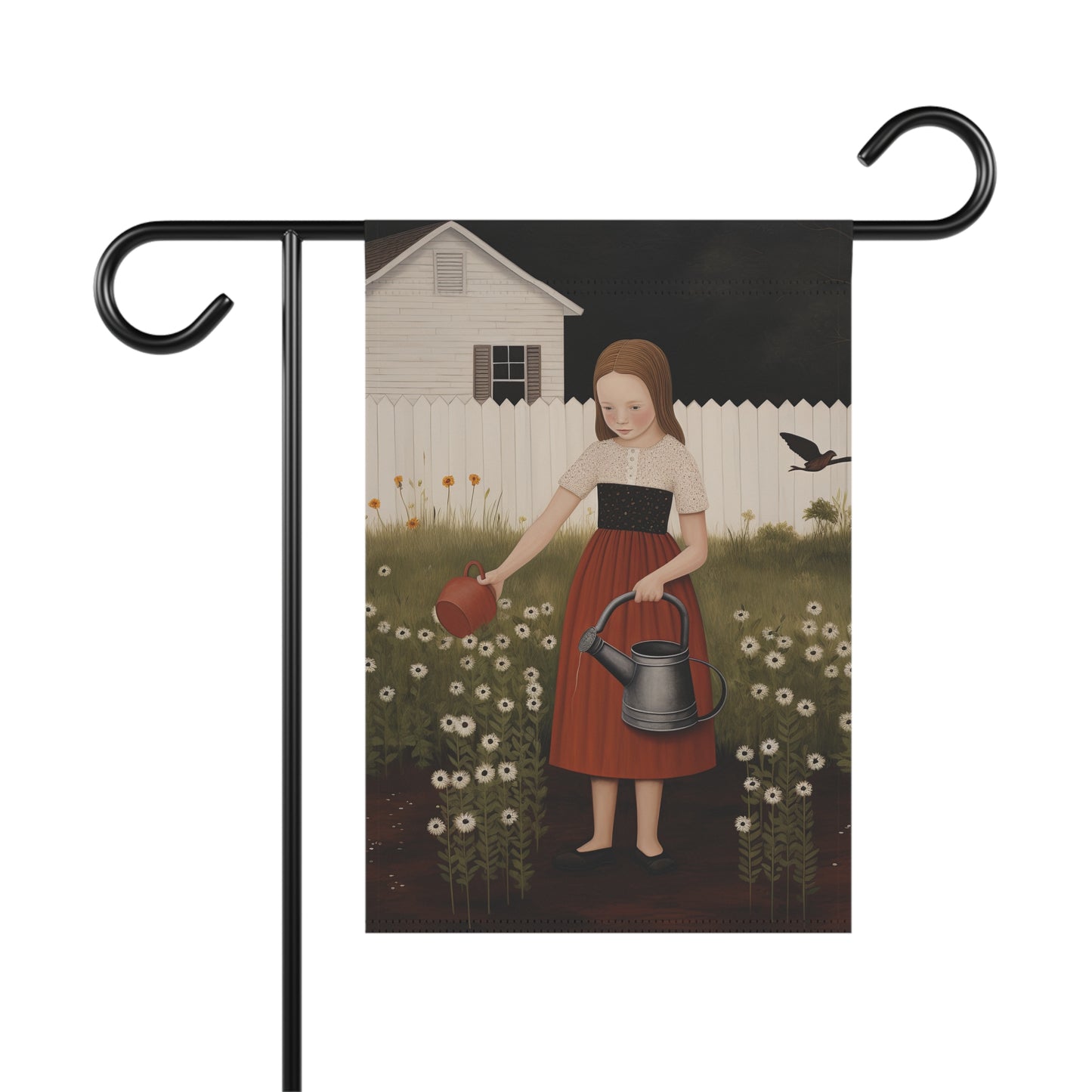 Watering Flowers Garden & House Banner