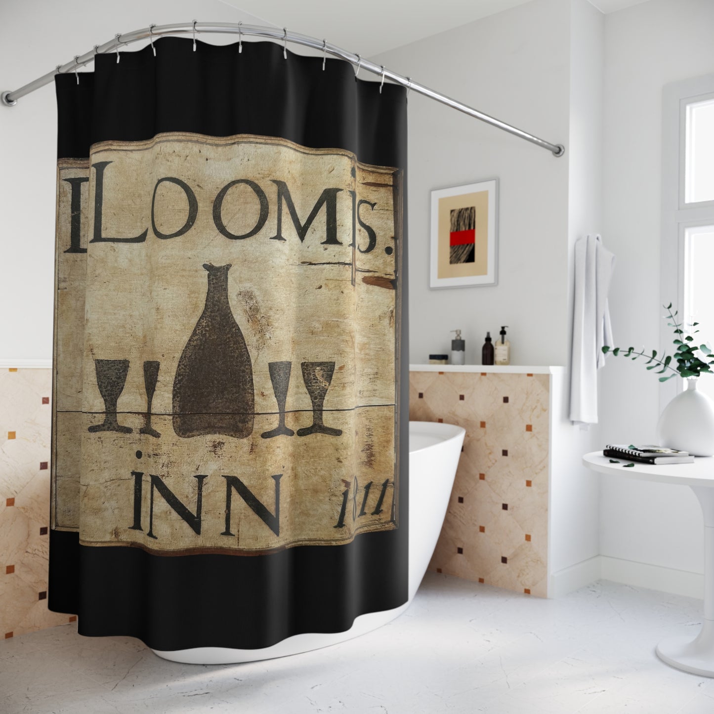 Vintage Inn Style Shower Curtain - Rustic Home Decor