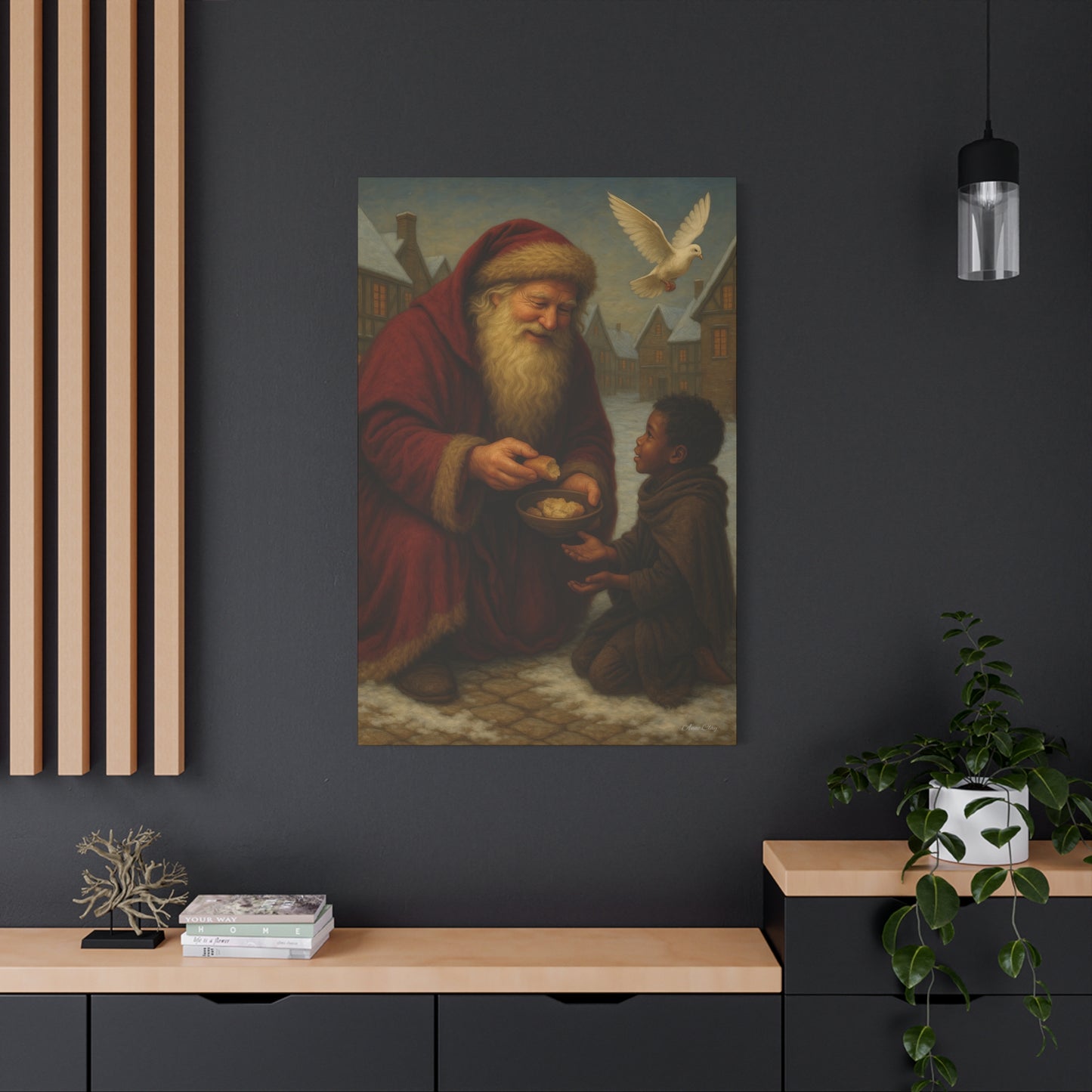 Spirit of Christmas Santa Giving Joy Canvas Print