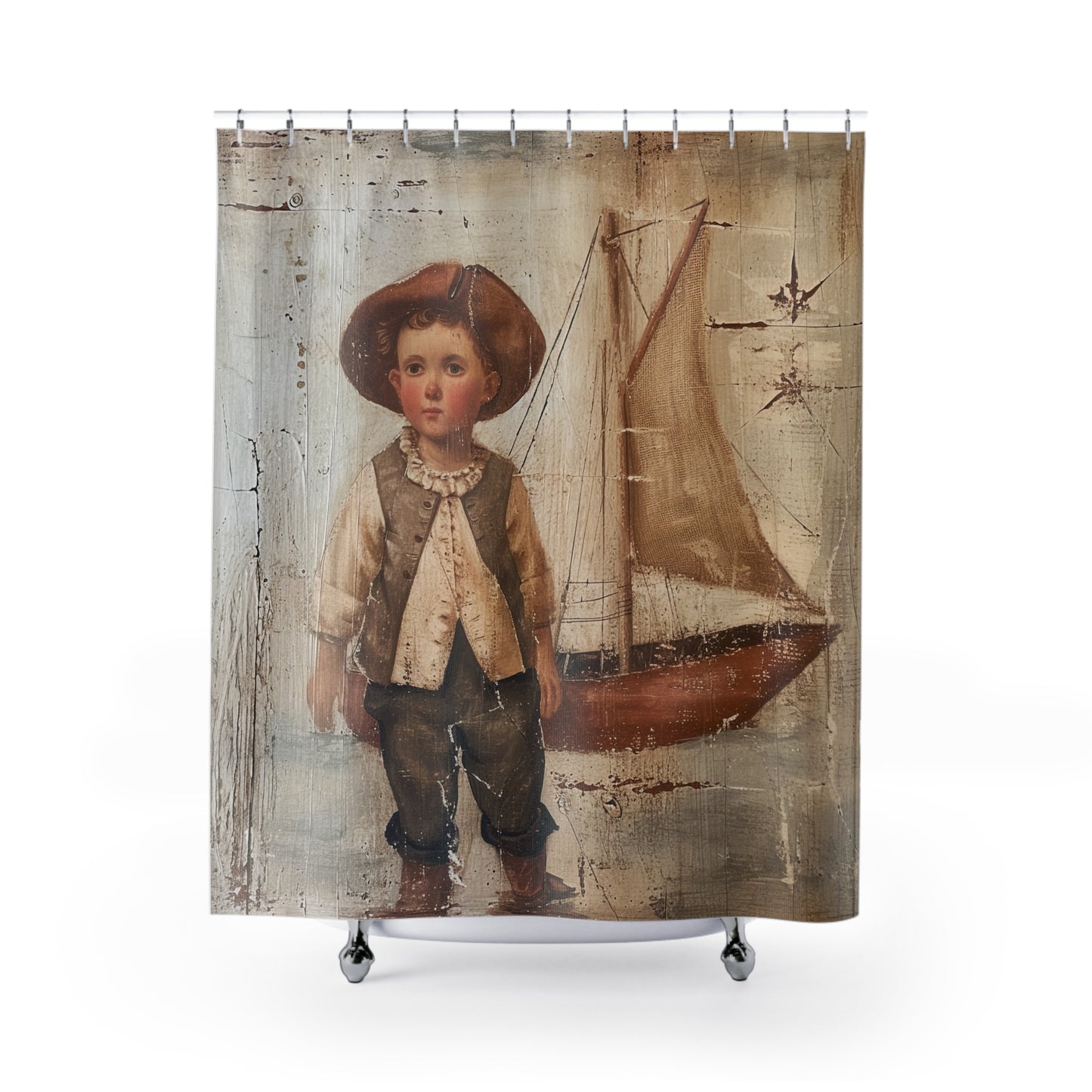Prim Sailboy Shower Curtains