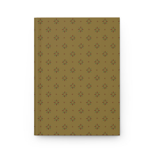 Red and Green Stencil on Gold Hardcover Journal Matte
