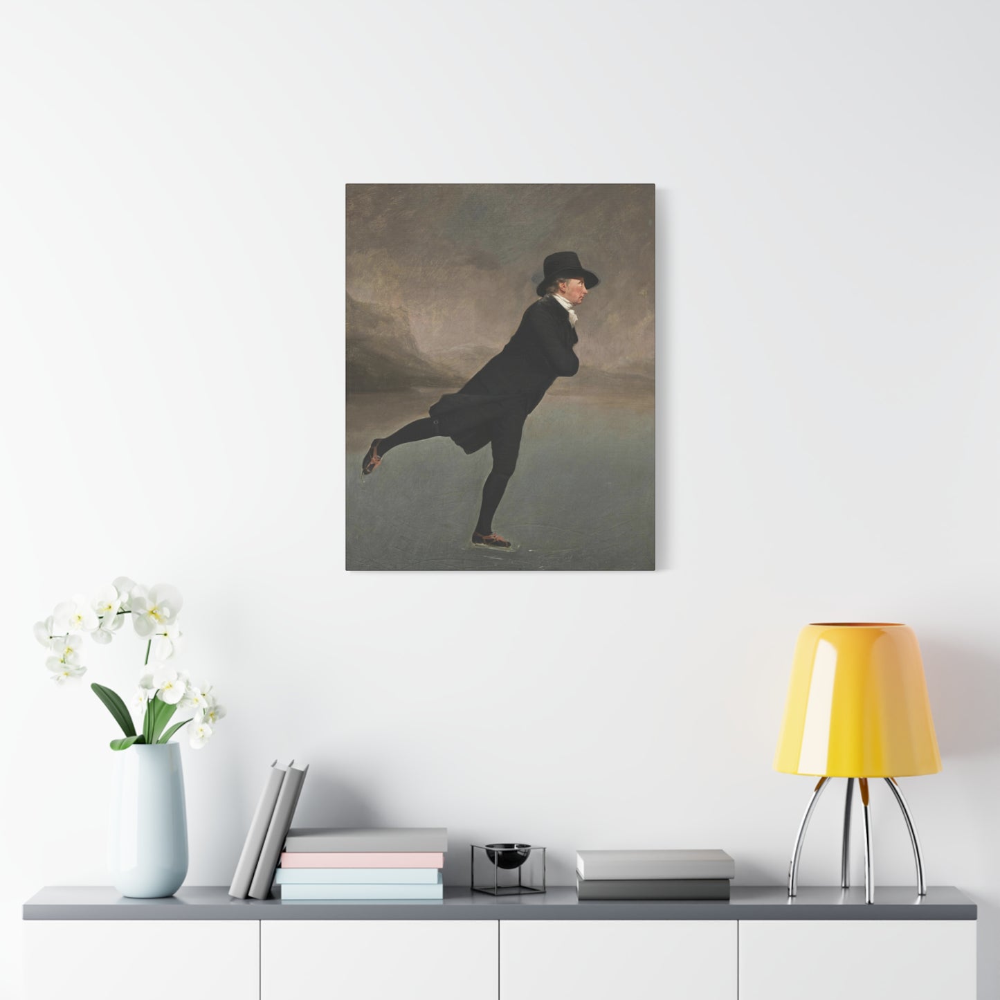 The Skating Reverend Vintage Ice Skating Canvas Wall Art – Classic Home Decor for Winter Lovers