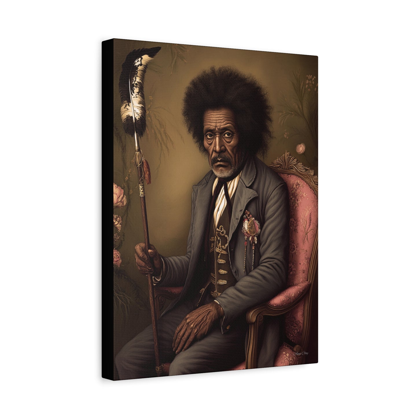 Artistic Canvas Wall Art, Unique Portrait, Black History Decor, Living Room Accent, Gift for Art Lovers, Gallery Style Print