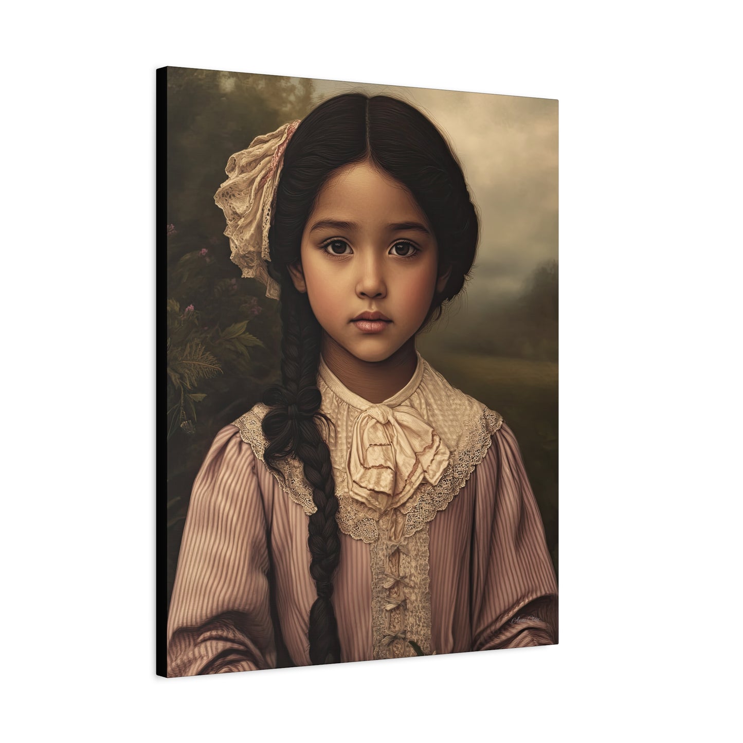 Matte Canvas Wall Art, Vintage Portrait Decor, Soft Aesthetic Home Decor, Gift for Art Lovers, Unique Room Decor