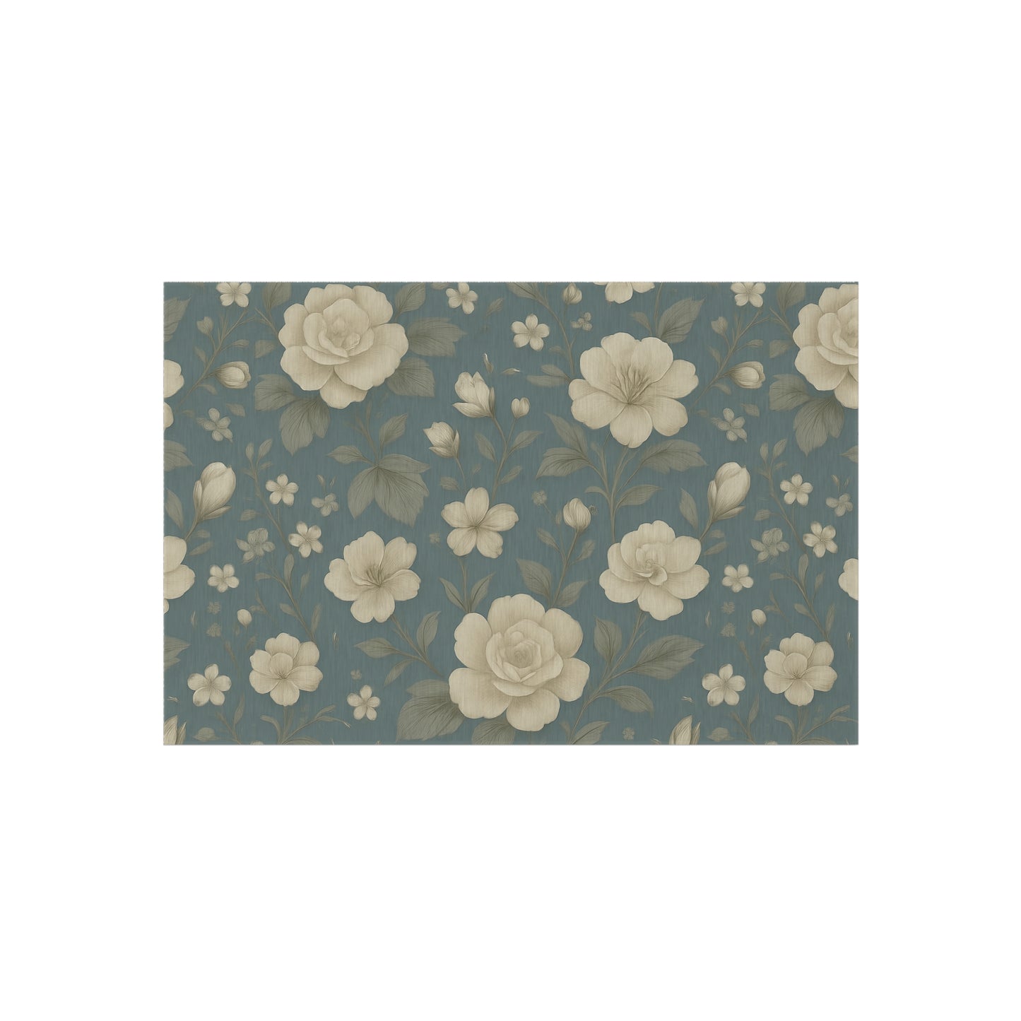 Floral Outdoor Patio Rug - Chic Garden Decor, Indoor-Outdoor Mat, Stylish Entertaining, Summer BBQ, Cozy Gathering