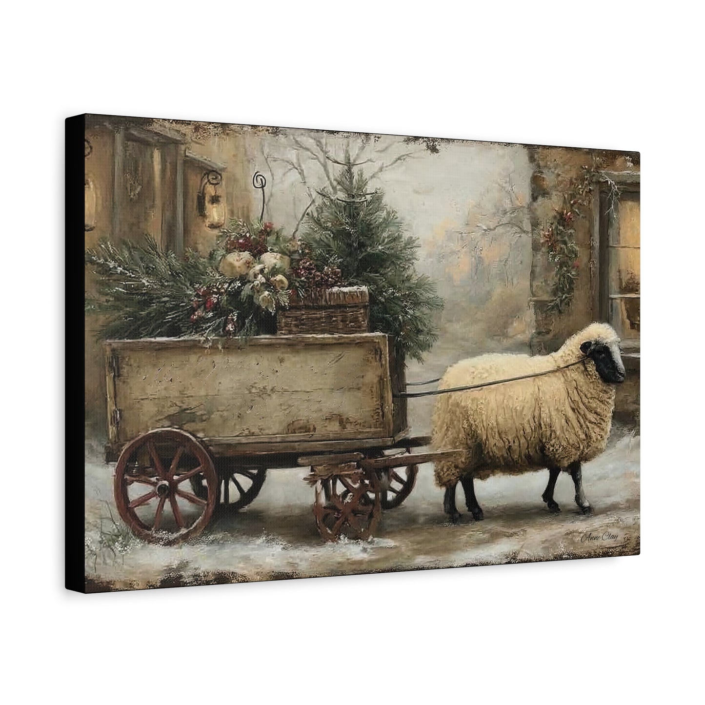 Rustic Sheep Canvas Wall Art