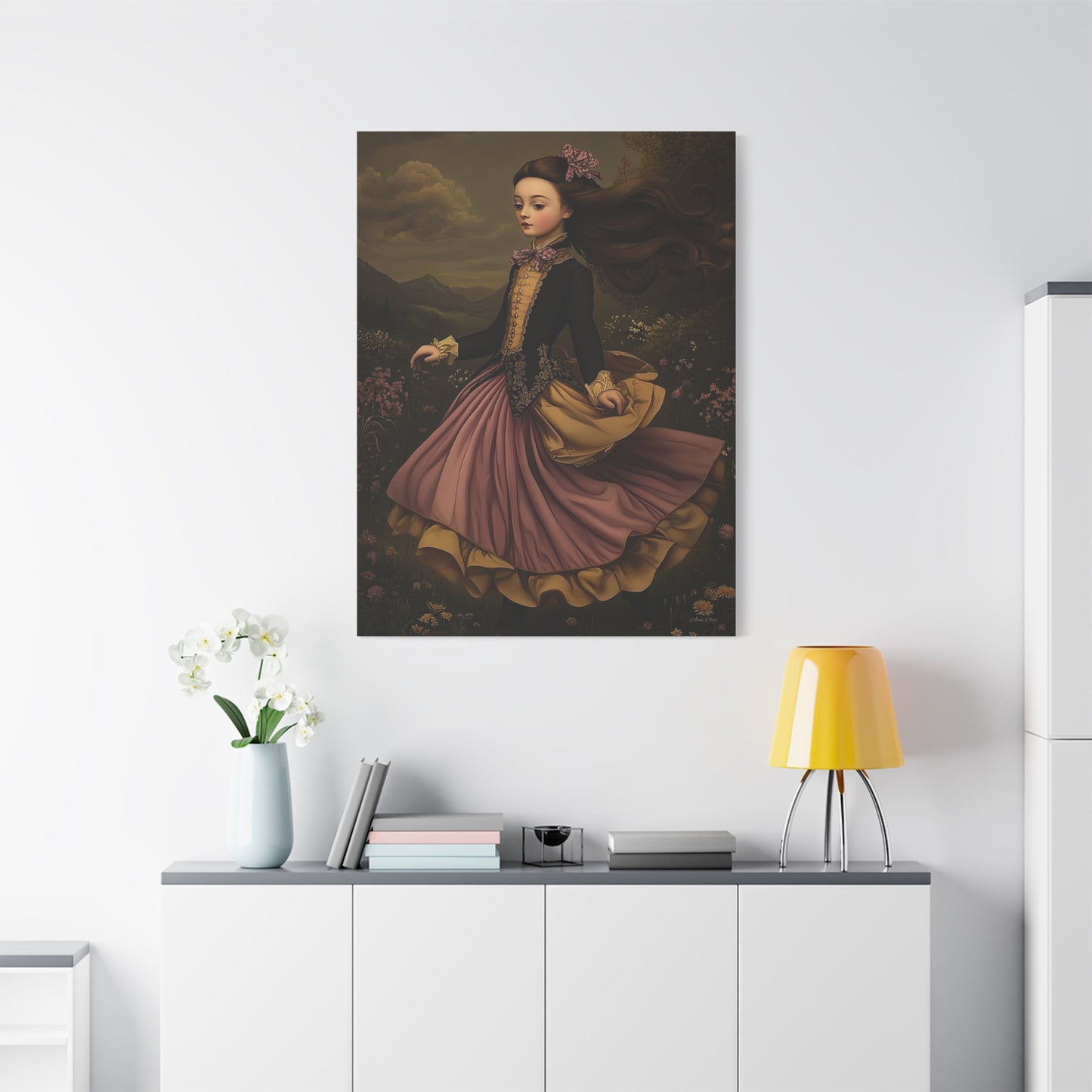 Stretched Canvas Wall Art - Ethereal Dancing Girl, Vintage Home Decor, Whimsical Art for Living Room, Unique Gift for Her, Enchanting [...]