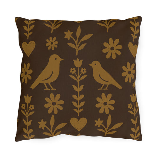 Charming Outdoor Pillows with Nature-Inspired Design, Garden Decor, Patio Cushions, Rustic Home Accents, Bird and Flower Patterns, [...]