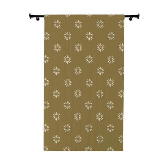Gold/Tan Color with Cream Window Curtains (1 Piece)