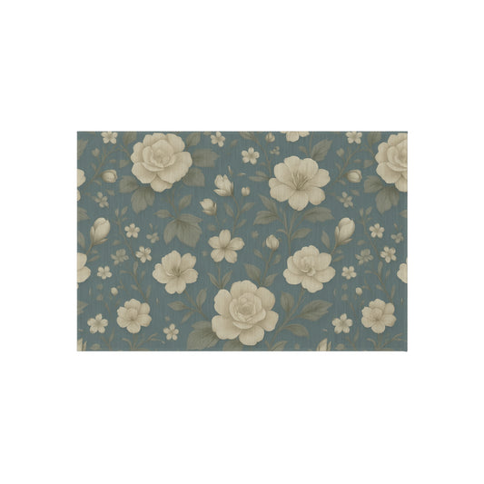 Floral Outdoor Patio Rug - Chic Garden Decor, Indoor-Outdoor Mat, Stylish Entertaining, Summer BBQ, Cozy Gathering