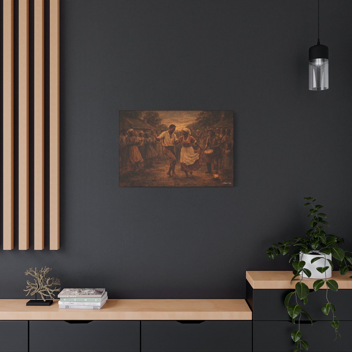 Matte Stretched Canvas Print - Vintage Folk Dance Scene (1.25" Depth)