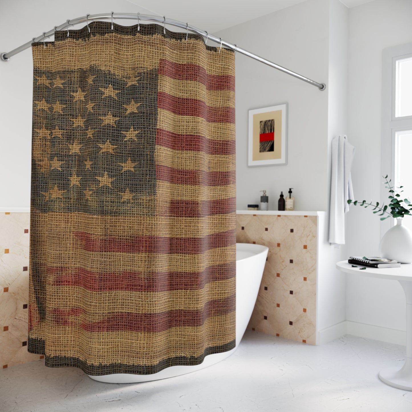 Gritty Flag Shower Curtains
