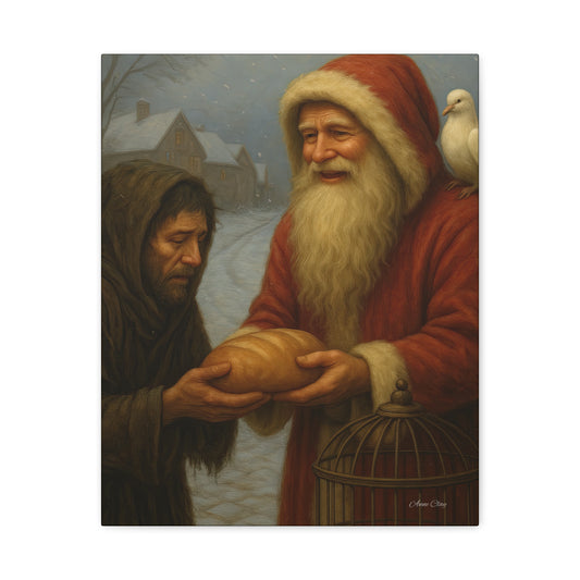 Sharing is Caring Santa Christmas Spirit Canvas Art