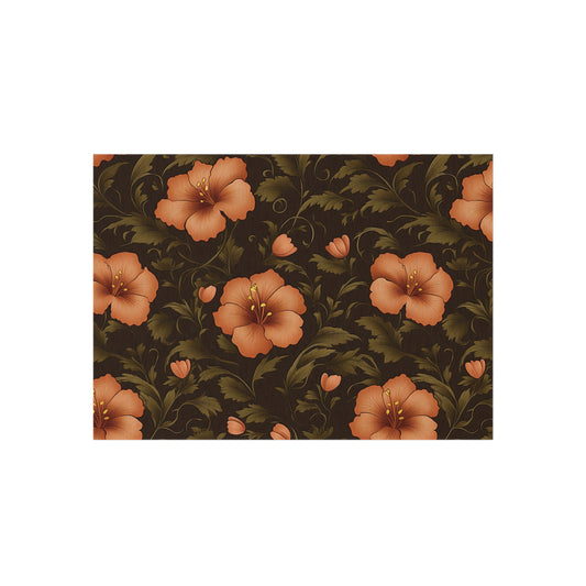 Vibrant Floral Outdoor Rug, Cozy Porch Mat, Boho Garden Decor, Picnic Flooring, Stylish Patio Area Rug, Seasonal Outdoor Living