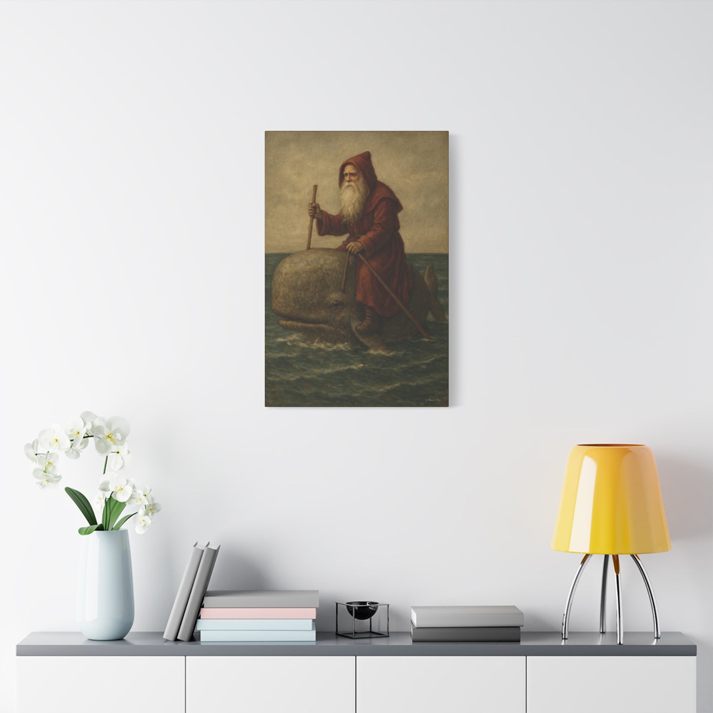 Whimsical Whale Art Canvas Print