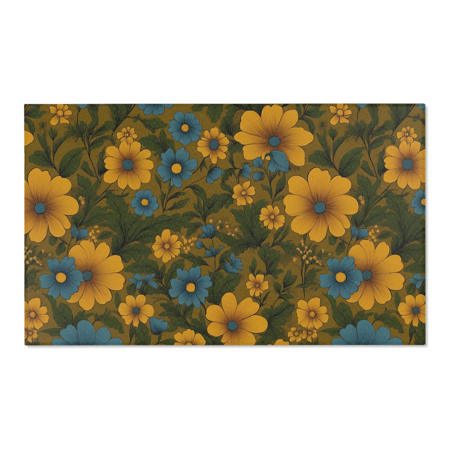 Floral Area Rug, Boho Home Decor, Fuzzy Floor Mat, Living Room Carpet, Vintage Style Area Rugs, Gift for Her