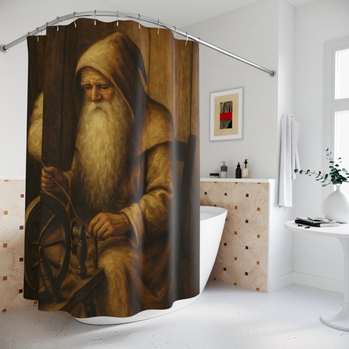 Vintage Wizard Shower Curtain, Magical Bathroom Decor, Cozy Home Accessory, Perfect Gift for Fantasy Lovers, Bohemian Shower Decor, [...]