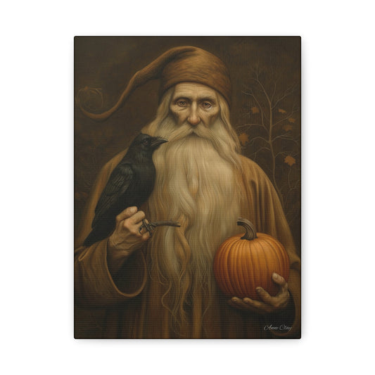 Mystical Harvest Canvas Art, Autumn Decor, Halloween Wall Art, Rustic Home Decoration, Gift for Nature Lovers