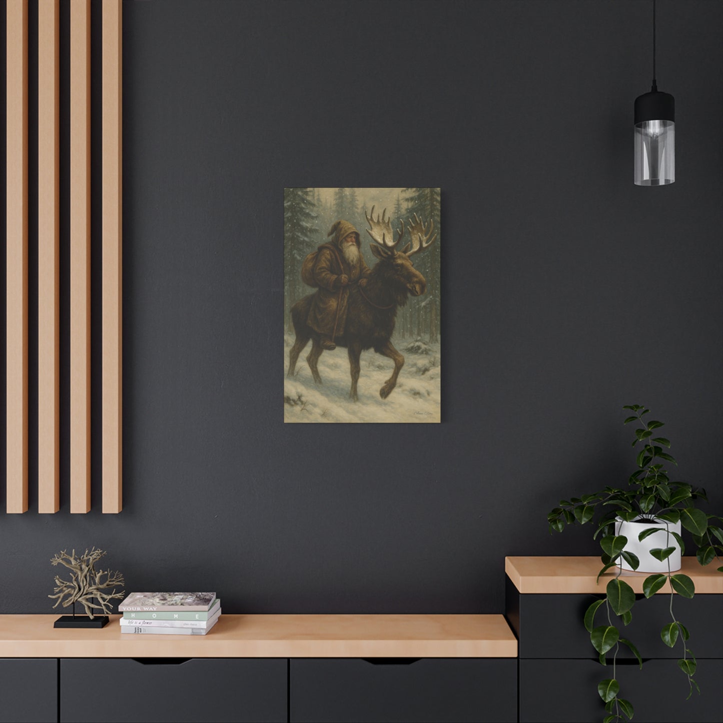 Rustic Moose Canvas Art Print